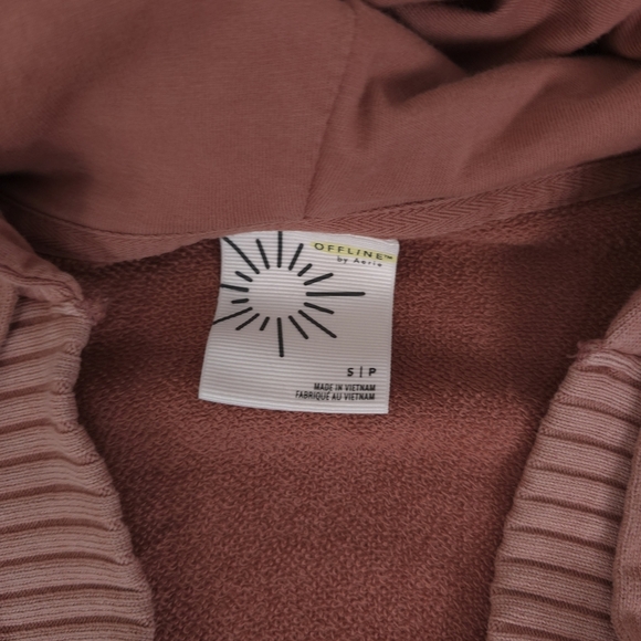 Offline by Aerie dusty pink distressed oversized size small - Picture 6 of 9